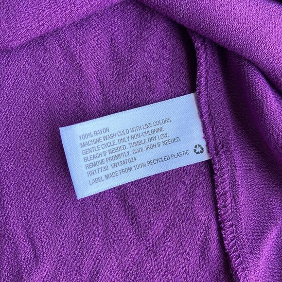 Ava & Viv Womens Tank Top Size X Sweet Plum Purple Sleeveless Ruched Drawstring - Picture 6 of 6